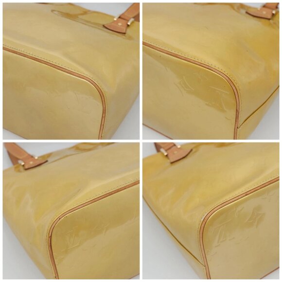 LOUIS VUITTON Monogram Vernis Houston Hand Bag Beige M91004 LV Auth ep8871 - Picture 16 of 16